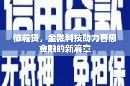 岳麓微粒贷，金融科技助力普惠金融的新篇章
