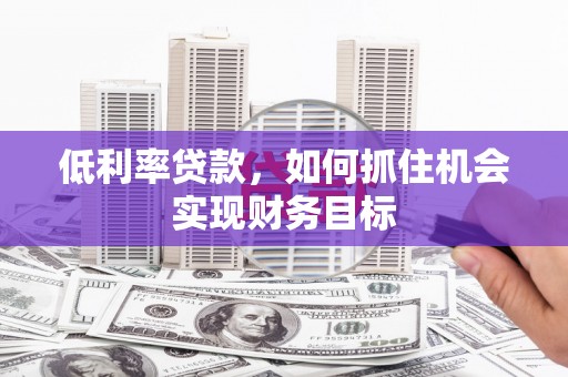 岳麓低利率贷款，如何抓住机会实现财务目标