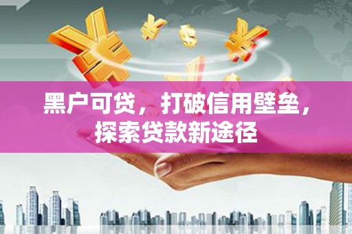 岳麓黑户可贷，打破信用壁垒，探索贷款新途径