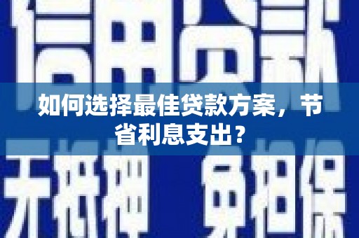 岳麓如何选择最佳贷款方案，节省利息支出？