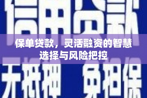 岳麓保单贷款，灵活融资的智慧选择与风险把控