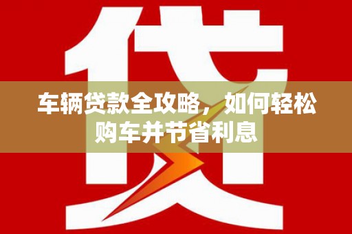 岳麓车辆贷款全攻略，如何轻松购车并节省利息