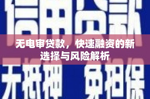 岳麓无电审贷款，快速融资的新选择与风险解析