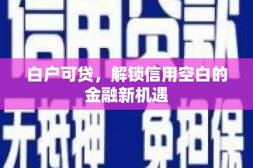 岳麓白户可贷，解锁信用空白的金融新机遇