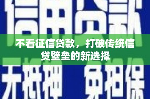 岳麓不看征信贷款，打破传统信贷壁垒的新选择