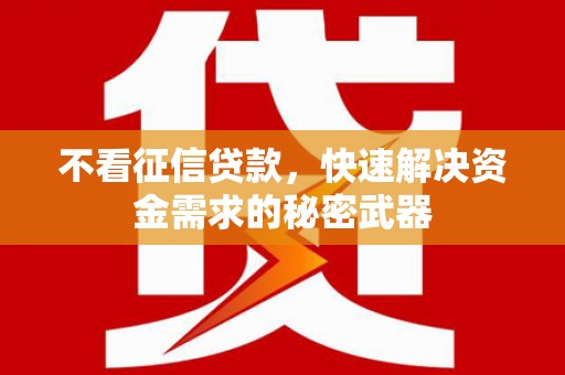 岳麓不看征信贷款，快速解决资金需求的秘密武器