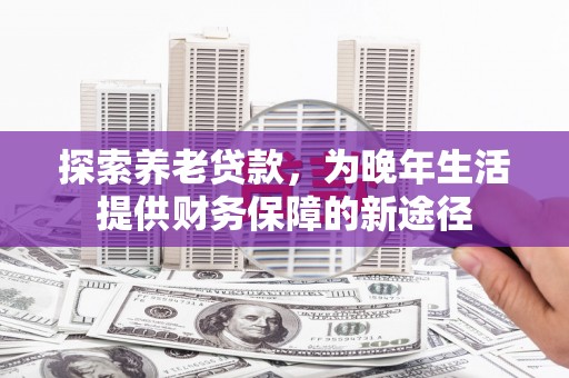 岳麓探索养老贷款，为晚年生活提供财务保障的新途径
