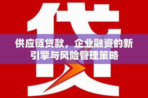 岳麓供应链贷款，企业融资的新引擎与风险管理策略
