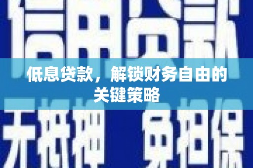 岳麓低息贷款，解锁财务自由的关键策略