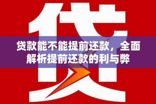 岳麓贷款能不能提前还款，全面解析提前还款的利与弊