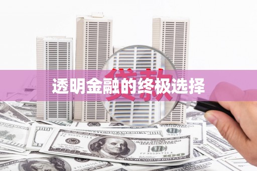 岳麓透明金融的终极选择
